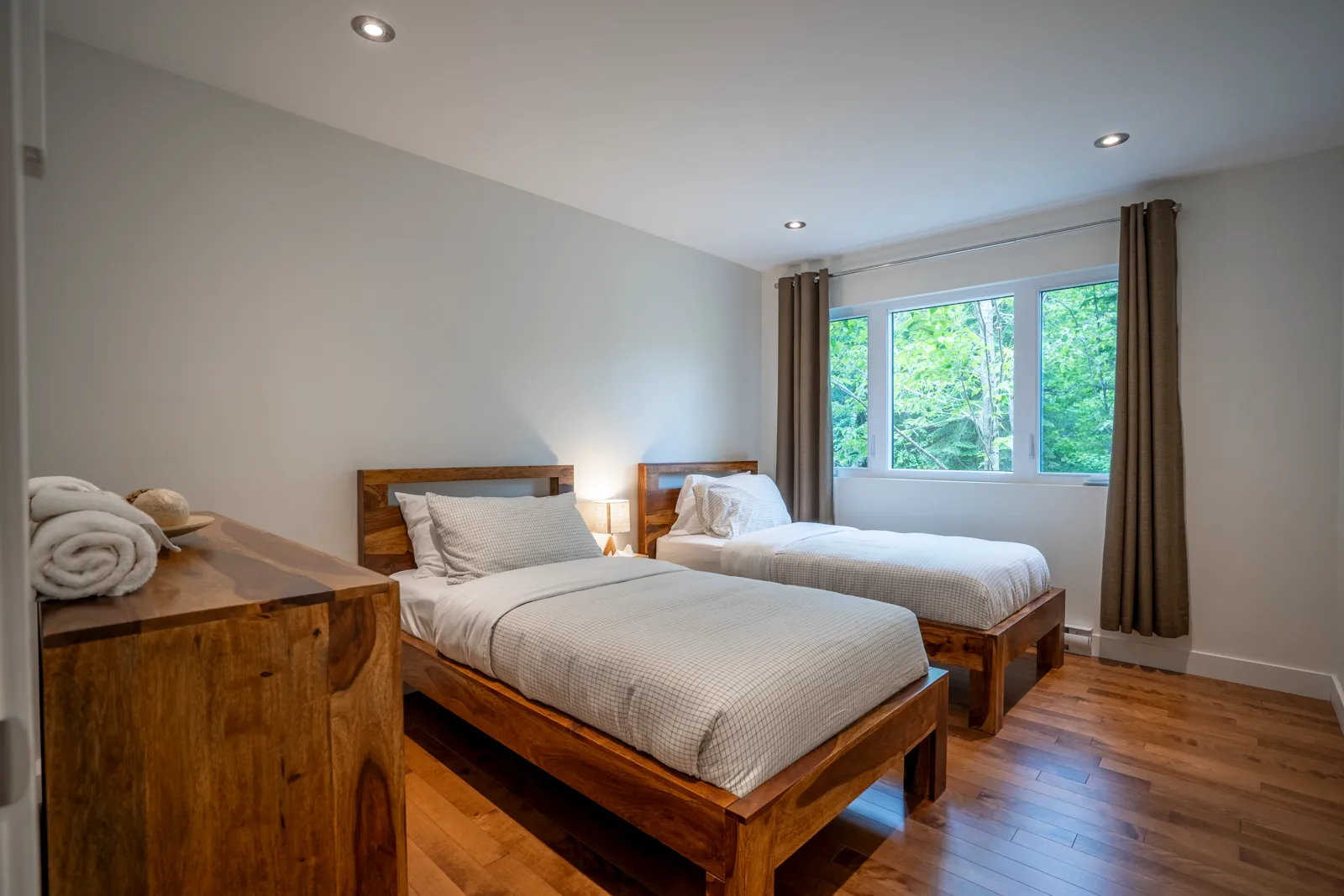 Chambre d'invités avec ambiance feutrée