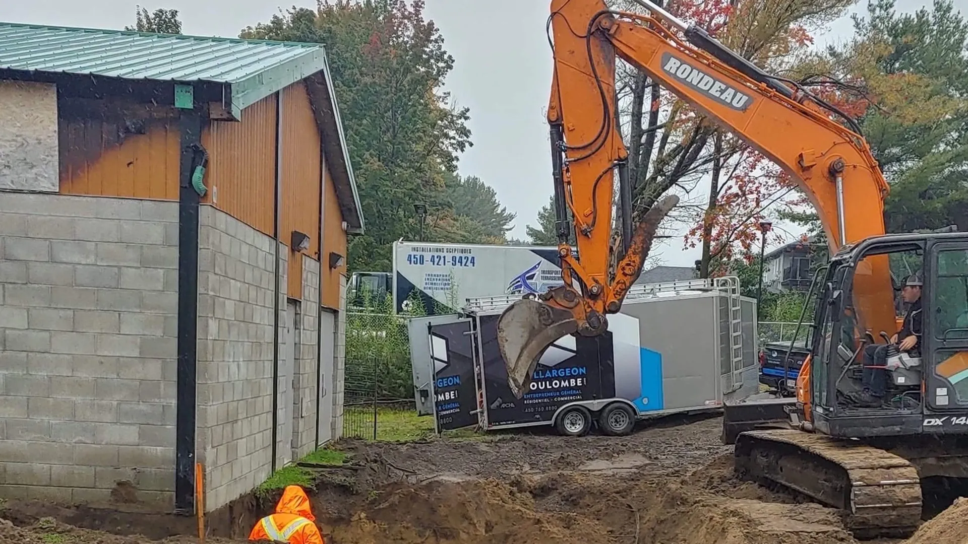 Phase de chantier sur l'agrandissement