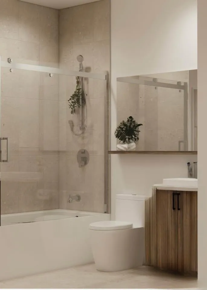Rendu 3D d'une salle de bain type